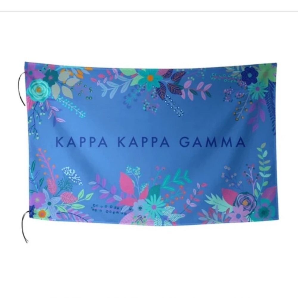 Alexandra & Company Kappa Kappa Gamma Floral Sorority Flag Blue 2.5x4ft NIP